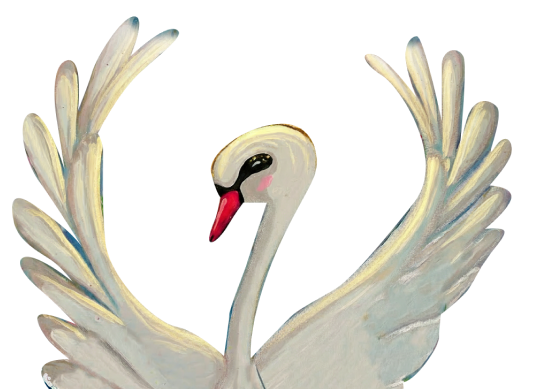 The Swan archetype, hand painted